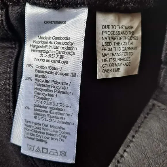 NWT Madewell Kick Out Crop Jeans Mid Rise Flare Leg Black Rinse Wash Size 27 - Picture 15 of 16